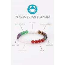 Alibaba Doğaltaş Yengeç Burcu Taşları Küre Kesim Doğal Taş Bileklik 8 MM Çok Renkli