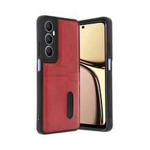 Realme C65 Sara Kartvizitli Deri Kılıf - Kırmızı 0.2M-Çok Renkli
