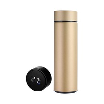 Enjoytime Akıllı Termos Su Kupası 500ml Paslanmaz Çelik Led Sıcaklık Ekranlı Altın Altın