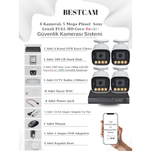 4 Kameralı Set 5 Mp Sony Lensli Full Hd Gece Renkli Set 500gb Hdd