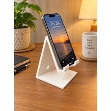 Telefon Tutucu Şarj Kablosu Takılabilir Telefon Standı Beyaz