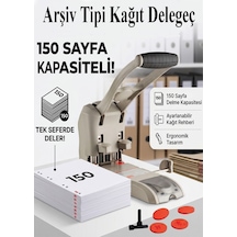 Büyük Delgeç 1 Adet Temat 2160n Arşiv Tipi Büyük Delegeç Kağıt 150 Sayfa Kapasiteli 2 Pin 10 Disk Ekstra Güçlü
