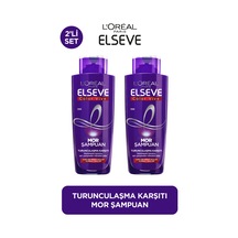 L'oréal Paris Elseve Turunculaşma Karşıtı Mor Şampuan 200ml 2'li Set İnce Telli