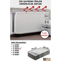 Petek Arkası Isı Yalıtım Levhası 3 Adet 75x50 Cm 5 Mm Kalınlık Kalorifer Radyatör Arkası Folyo