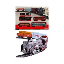 Oyuncak 14 Parça Farları Yanabilen 1 Metre Raylı Sesli Ve Işıklı Tren Seti Piller Hediye