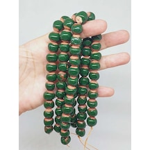 Yeşil Renk Sırlı Seramik Boncuk Dizi 10-12mm/23cm 54122 Çok REnkli