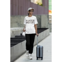 Wanted Monkey D. Luffy Sırt Baskılı Unisex Oversize One Piece Ani Beyaz