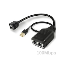 1x2 Port Rj45 Usb Güç Destekli Ethernet Switch Splitter Çevirici