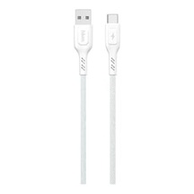 Knıt 2a Çıkış, Usb-a To Type-c Şarj Ve Data Aktarım Kablosu, Örgü Tasarım, 1 Metre, Beyaz