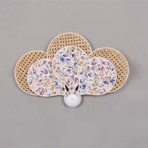 Yeni Papatya Doğal Hazeran & Keten Kumaş Aplik Mix