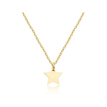 Kuyumcudukkani Zincirli"7mm Yıldızlı"kolye-37078-g Gold