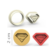 Superman Kurabiye, Bisküvi, Kolye Ucu, Mühür Kalıp Seti - 2 Cm