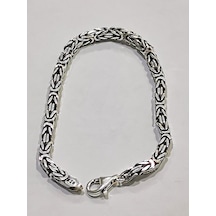 Omar Silver Kral Kare 4Mm Bileklik 20/21Cm 18,30Gr