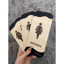 Meşe Serisi Kadın WC Erkek WC ve Genel WC 3'lü Natural Yönlendirm