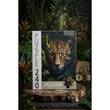 240 Parça Jaguar Sanatsal Jaguar Portresi Puzzle 33x48cm Eğitici Çocuk Yapboz 1