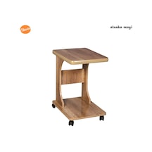 Eliusta_Ticaret Eliusta %100 Mdf Tekerlekli C Yan Sehpa Koltuk Yanı Sehpa -Fırsat