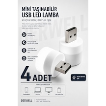 4 Adet Bebek Ve Çocuk Odaları İçin Mini Taşınabilir Usb Led Lamba Powerbank Laptop Pc Uyumlu Tak Çalıştır Mikro Gece Aydınlatma Lambası Bebek Odası Koridor Kamp Için Yuvarlak Küçük Kompakt Ampul