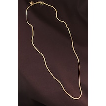 Çelik Gold Renk 60 Cm İnce İtalyan Zincir Kolye - Lisinya