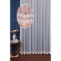 Grek Etek Nakış İşlemeli Papatya Desen Tül Perde