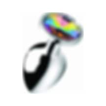 Zaga Oyun Metal Elmas Taşlı Anal Plug Rainbow Büyük Boy