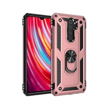 Xiaomi Redmi Note 8 Pro Kılıf Sofya Yüzüklü Silikon Kapak - Rose -