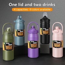 Meridiangoods Pembe 1500 Ml Paslanmaz Çelik Vakum Termos Sıcak Soğuk İçecek Seyahat Pembe Renk