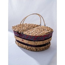 Acar Sep-07856 Kapaklı Piknik Sepeti Kahverengi