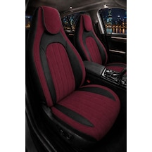 Citroen C1 2005-2014 Bel Destekli Tay Tüyü Koltuk Kılıfı Tokyo Serisi Bordo Siyah