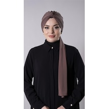Hürrem Bone Vizon Pratik Hazır Geçmeli Tesettür Bone Sandy Kumaş Atkılı 2204 10 Vizon