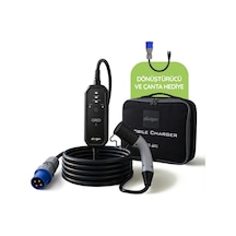 Plugen Grıd 2 Taşınabilir Ev Şarj Cihazı 7.4 Kw Tek Faz 16-32a Type 2 Adaptörlü Çantalı