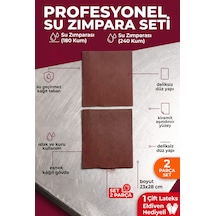 23x28 Cm Su Zımparası Seti 180 240 Kum 2 Parça Islak Kuru Yüzey Zımparası + Eldiven