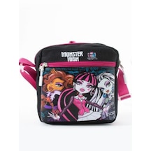 Trg Polo Monsterhigh Draculaura Çocuk Omuz Çantası 3 Bölmeli Su Geçirmez Kumaş 21 16 6 Cm Siyah - Siyah