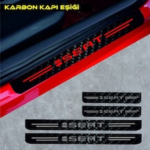 Seat Malaga İçin Uyumlu Aksesuar Oto Kapı Eşiği Sticker Karbon 4 Adet