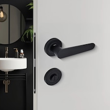 Sese Ada Modeli Rozetli Wc Kapı Kolu Siyah 200-204r-02-02
