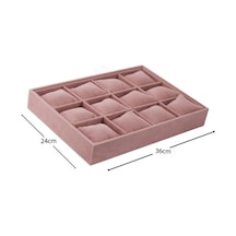 Sertex Kumaşı Bölmeli Yastıklı Pembe Bileklik - Saat Standı Aydınd