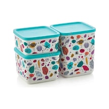 Tupperware Kübik 3'Lü Set Sahil Gıda Saklama Kabı Hsgl Çok Renkli