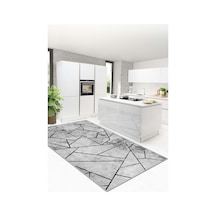 West Home Dijital Baskı Yıkanabilir Kaymaz Taban Leke Tutmaz Gri Mutfak Halısı Salon Halısı Ve Yolluk Wh 376 Grey