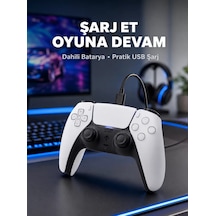 Kablosuz Oyun Kolu Ps5 Uyumlu Ergonomik Tasarım Ve Hassas Kontrol Yeni Nesil Mh-hs6445-9731 Beyaz