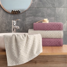 Güvenal Diana 4 Parça Kadife Kutulu Banyo Havlu Havlu Seti Çeyiz Listesi Banyo Havlusu El Yüz Havlusu Çok Renkli