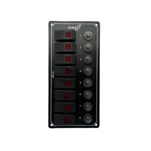 Tekne Karavan 8li Sigorta Paneli Otomatik - Marin Sigorta Paneli Siyah
