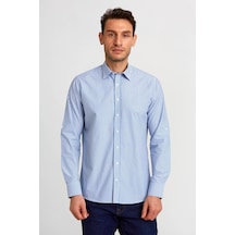 Bisse Paşa Yaka Düğmeli Regular Fit Uk Gömlek Mavi Gmczg3ps22400003 D35 Mavi