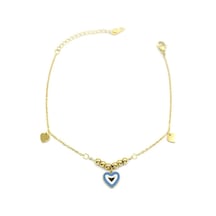 Kalp Halhal - Altın Çok Renkli