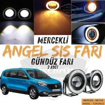 Dacia Lodgy 2012-2022 Uyumlu Üniversal Mercekli Angel Sis Farı Metal Su Geçirmez 76 Mm Turun Halkalı Gündüz Farı Sis Farı 55664402