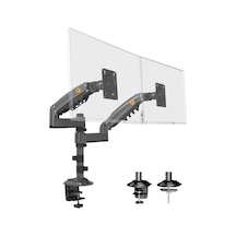 North Bayou Nb H180 Çift Kol 17-35 İnch Amortisörlü 2-9 Kg Profosyonel Monitör Standı Altın