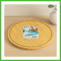 Vaveni Yuvarlak 29.7 Cm Bambu Döner Sunum Tepsisi 360 Arz