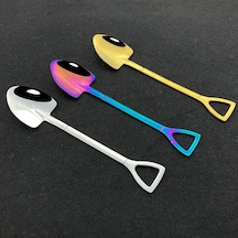 Çok Renkli 4 Adet Yaratıcı Paslanmaz Çelik Kürek Şekli Kaşık Çatal Siyah Sofra Takımı Yemek Kaşığı Çatal Bıçak Kaşık Tk. 56515125 Çok Renkli