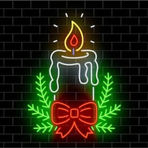 Noel Mum Yılbaşı Temalı Neon Tabela Kırmızı
