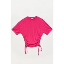 DİLVİN Yan bağcıklı tshirt-PEMBE Pembe