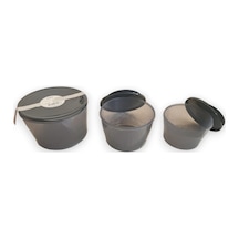 Tuffex TP731 Polo Yuvarlak Medium Saklama Kabı 3'lü Antrasit