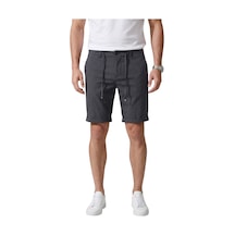 Deep Sea Deepsea Lacivert Slim Fit Likralı Çizgi Dokulu Beli Lastikli İpli Erkek Şort Kapri 2601743